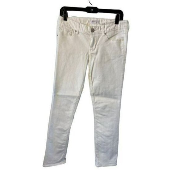 Express Denim - Express Womens Stella Low Rise Cropped Skinny White 4 Stretch Denim Jeans NWOT